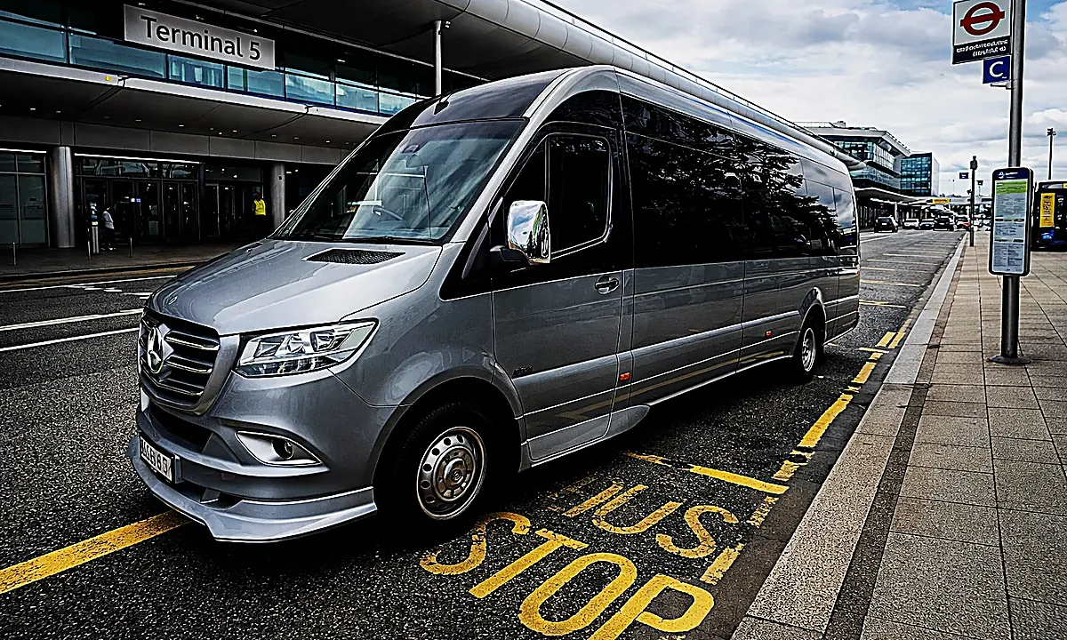 12 seater executive minibus at Heathrow Terminal 5